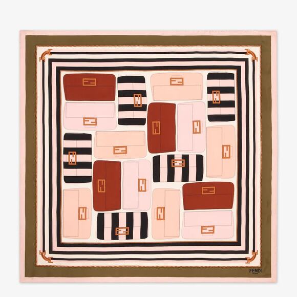 Fendi Accessories - 47. Fendi Baguette Print Silk Scarf Foulard